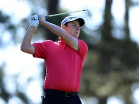 Bob MacIntyre of Scotland plays his shot from the fourth tee during the second round of The Masters at Augusta National Golf Club. Picture: David Cannon/Getty Images.