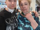 Ukrainian refugee Varvara Shevtsova pictured with her grandmother in Germany