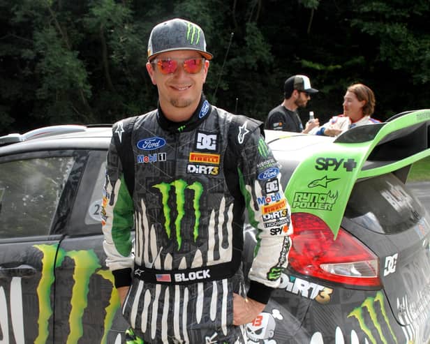 American rally driver Ken Block, who has died in a snowmobile accident at the age of 55.