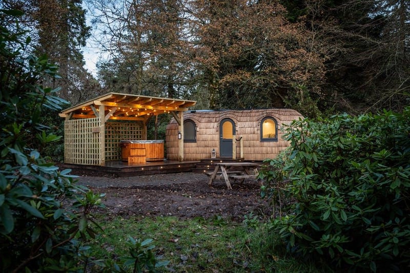 Located within the Culdees Castle Estate in Perthshire, this eco-friendly retreat sleeps two and has its own hot tub.
