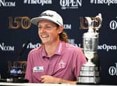 Cameron Smith speaks to the media at a press conference after winning the 150th Open Golf at St Andrews last year. Picture: Ian Rutherford.