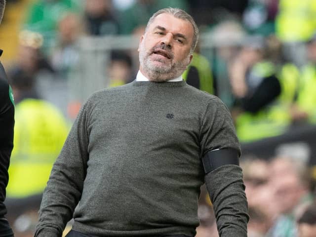 Celtic manager Ange Postecoglou shows his frustration during the 2-0 win over Heats which gave way to telling transfer updates. (Photo by Craig Williamson / SNS Group)