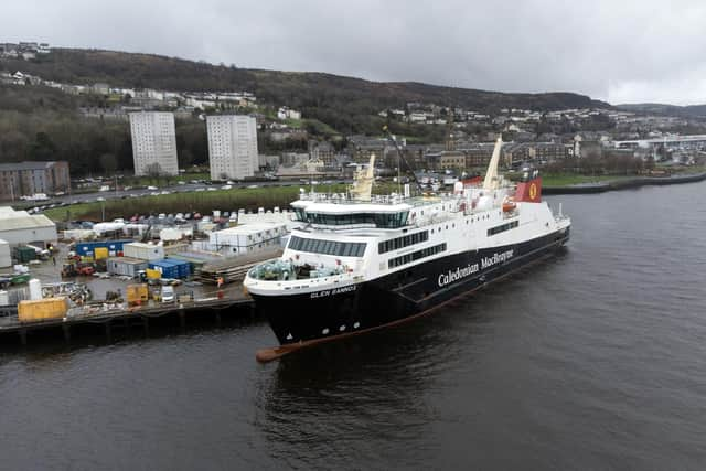 Glen Sannox returns to Ferguson Marine after sea trials earlier this month. Picture: John Devlin