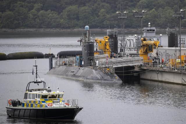 Vanguard-class submarine HMS Vigilant, one of the UK's four nuclear warhead-carrying submarines, at HM Naval Base Clyde (Picture: Jane Barlow/PA Wire)
