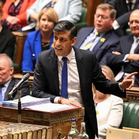 Prime Minister Rishi Sunak speaking during the weekly session of Prime Minister's Questions in the House of Commons on Wednesday. Photo: JESSICA TAYLOR/UK PARLIAMENT/AFP via Getty Images