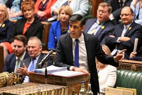 Prime Minister Rishi Sunak speaking during the weekly session of Prime Minister's Questions in the House of Commons on Wednesday. Photo: JESSICA TAYLOR/UK PARLIAMENT/AFP via Getty Images