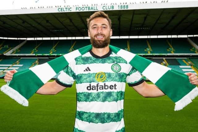 Nat Phillips is unveiled at Celtic Park after joining on-loan from Liverpool until January. (Photo by Paul Devlin / SNS Group)
