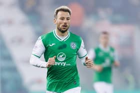 Adam Le Fondre in action for Hibs. (Photo by Ross Parker / SNS Group)