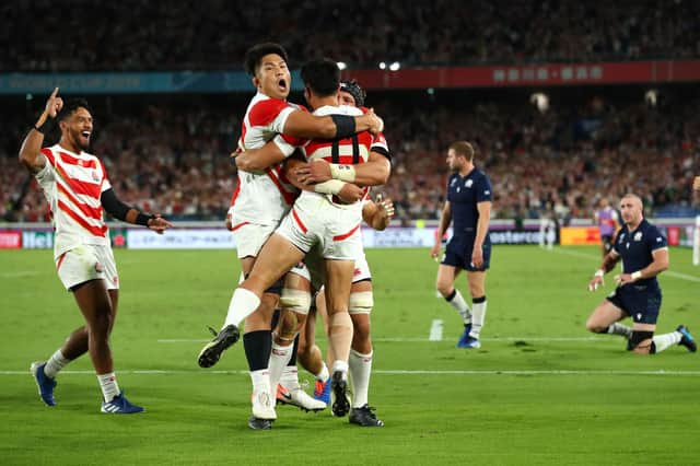 Japan last played Scotland at the 2019 Rugby World Cup in Yokohama, winning 28-21. Picture: Stu Forster/Getty Images
