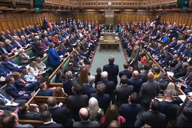 MPs during Prime Minister's Questions in the House of Commons, London.