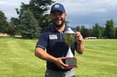 Conor O'Neil, pictured celebrating a win on the PGA EuroPro Tour in 2021, shot the lights out over three rounds in Abu Dhabi. Picture: PGA EuroPro Tour