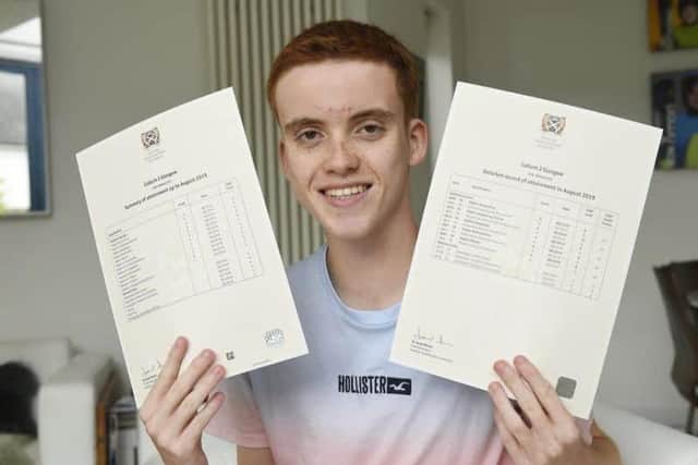 Callum Glasgow struggled with reading and writing but excelled in his exams where he studied Maths, Accounting, Computing, Geography and Physics.