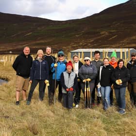 A group from Aberdeen with River staff having completed tree planting volunteering.