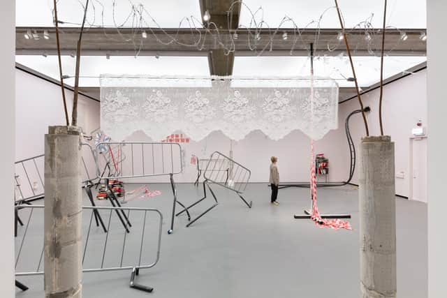Installation view of work by Jesse Darling at the Turner Prize 2023 exhibition, Towner, Eastbourne PIC: Angus Mill