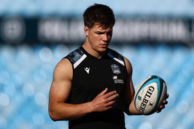 Glasgow Warriors centre Huw Jones during the final team run at Loftus Versfeld Stadium ahead of the BKT URC final against Vodacom Bulls. (Photo by Ben Brady/INPHO/Shutterstock)