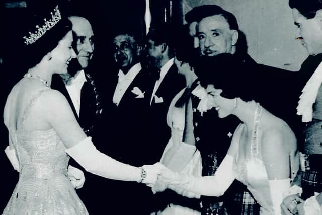 Faye was presented to Queen Elizabeth II at the Alhambra Theatre in Glasgow on 3 July 1958