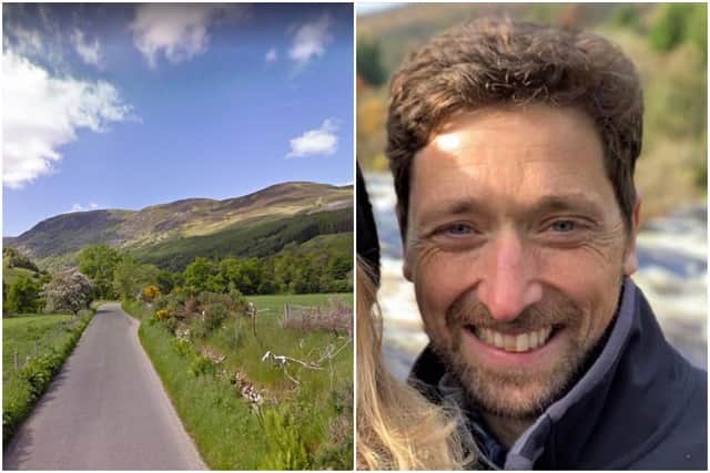 Chris Smith, who has been reported missing picture: Police Scotland and Google Map image of near Glenlyon
