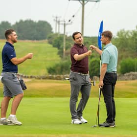 Liam Duncan, Scott Crichton and Ben Murray at the Scottish Amateur Championship. Picture: Scottish Golf
