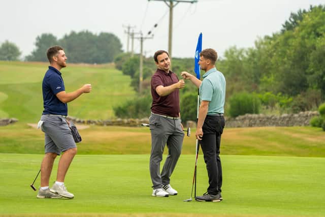 Liam Duncan, Scott Crichton and Ben Murray at the Scottish Amateur Championship. Picture: Scottish Golf