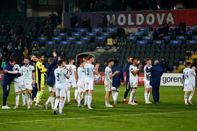 Scotland secured play-off qualification. (Photo by Bogdan TUDOR / AFP) (Photo by BOGDAN TUDOR/AFP via Getty Images)