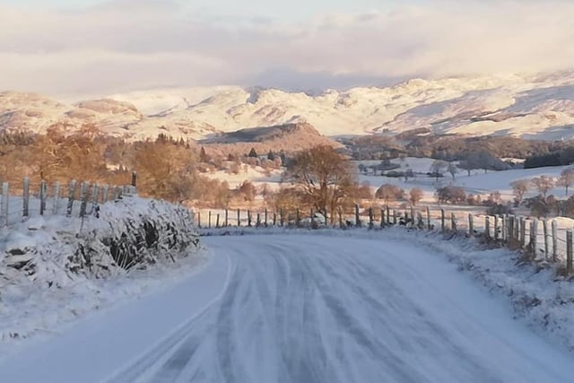 Lolo Leboucq took this picture on a snowy road to the hills.