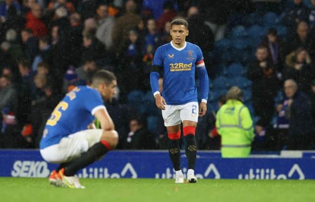 Rangers' players are left frustrated at full time against Aberdeen at Ibrox. (Photo by Alan Harvey / SNS Group)