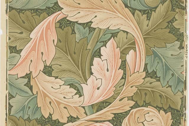 Detail of a William Morris design in The Art of Wallpaper at Dovecot Studios