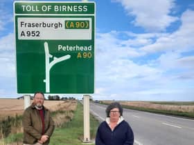 David Duguid with Ellon councillor Gillian Owen at A90 Toll of Birness