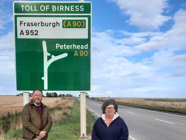 David Duguid with Ellon councillor Gillian Owen at A90 Toll of Birness