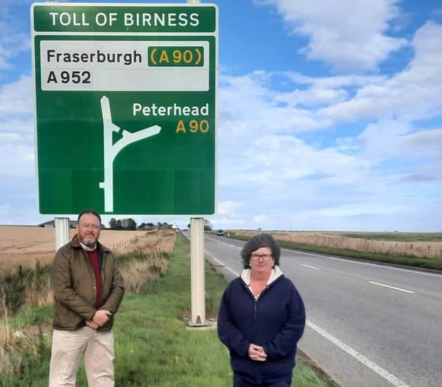 David Duguid with Ellon councillor Gillian Owen at A90 Toll of Birness