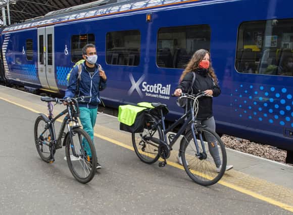 Cyclists in Glasgow's revamped Queen Street Station