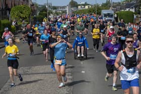 Runners taking part in the Edinburgh half and full marathon last year. Picture: Andy O'Brien
