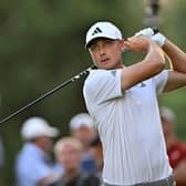 Sweden's Ludvig Aberg watches his drive from the 17th tee on day two of the BMW PGA Championship at Wentworth Club. Picture: Glyn Kirk/AFP via Getty Images.