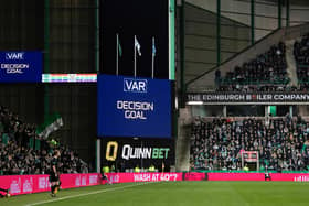 VAR in action during St Johnstone's 2-1 at Easter Road against Hibs. (Photo by Ross Parker / SNS Group)