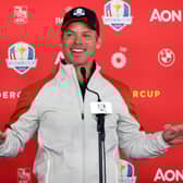 Paul Casey speaks to the media prior to the 43rd Ryder Cup at Whistling Straits in Kohler, Wisconsin. Picture: Warren Little/Getty Images.