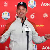 Paul Casey speaks to the media prior to the 43rd Ryder Cup at Whistling Straits in Kohler, Wisconsin. Picture: Warren Little/Getty Images.
