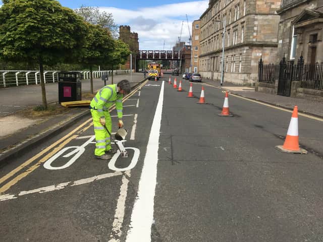 Clyde Street is among roads in Glasgow city centre to get extra cycle lanes. Picture: Glasgow City Council.