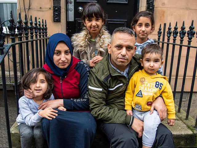 Basama Hamaedh with husband Azzam Al Hussain and children Fatima, Hoda, Aisha and Abbas came to Edinburgh a year ago.