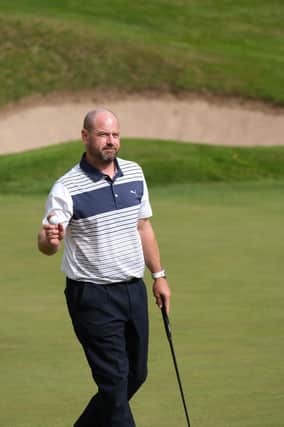 Craig Lee acknowledges the crowd during the third round of the Farmfoods Scottish Challenge presented by The R&A at Newmachar. Picture: Five Star Sports Agency