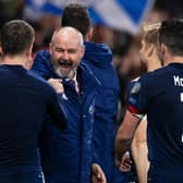 Steve Clarke celebrates Scotland's 2-0 win over Denmark at full-time (Photo by Craig Foy / SNS Group)