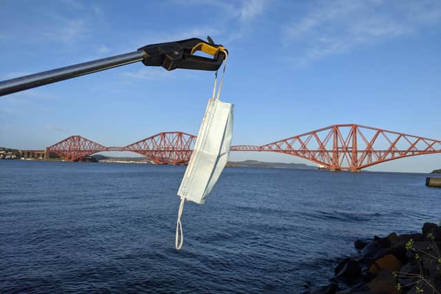 Covid-related litter was found on nearly a third of Scottish beaches surveyed, including the shores of the Firth of Forth