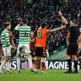 Nir Bitton was sent off the last time Celtic faced Dundee United.