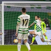 Sparta Prague's Lukas Julis scores a the Czechs second goal  at Celtic Park (Photo by Alan Harvey / SNS Group)