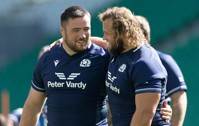 Scotland teammates Zander Fagerson and Pierre Schoeman will be rivals on Friday when Glasgow host Edinburgh in the 1872 Cup. (Photo by Craig Williamson / SNS Group)