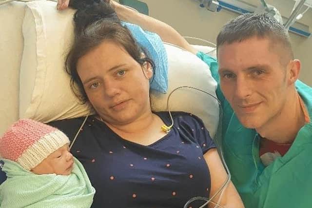 Rebecca and Chris had been trying for a baby for ten years - and were told they had no chance of conceiving.  then Chris fell into a coma due to a bad ashthma attack - three years after that, they had Skylar Rose