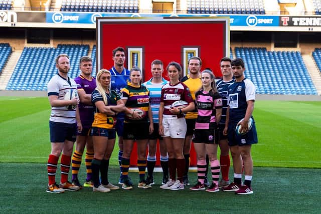 Top men's and women's clubs at the launch in September 2019 which would be ended by the Covid-19 pandemic. Picture: Alan Harvey/SRU/SNS