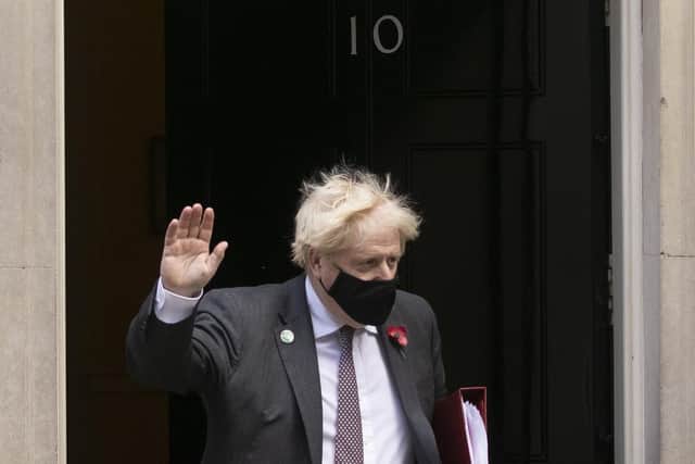 Prime Minister Boris Johnson leaves 10 Downing Street ahead of the weekly PMQ session in the House of Commons. Picture: Dan Kitwood/Getty Images