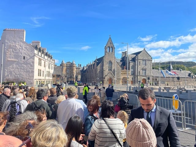 The scene at Palace of Holyroodhouse