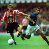 Gers boss Giovanni Van Bronkhorst takes on Michael Gray of Sunderland the last time the sides faced each other in 1999. Credit: SNS Group