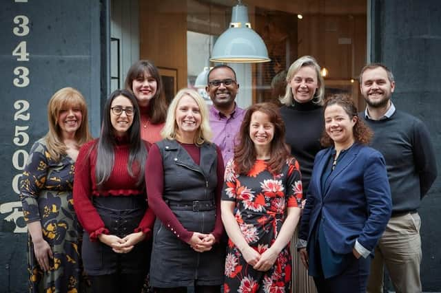 Lorne Blyth (back row, second from right) with the Flavours Holidays team. Picture: Alistair Clark.